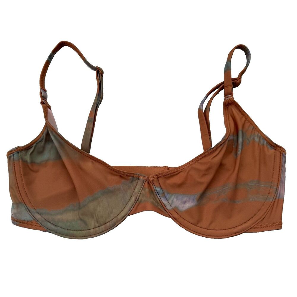 SKIMS Tie-Dye Print Jelly Underwire Scoop Bra Size 32D Orange/Green